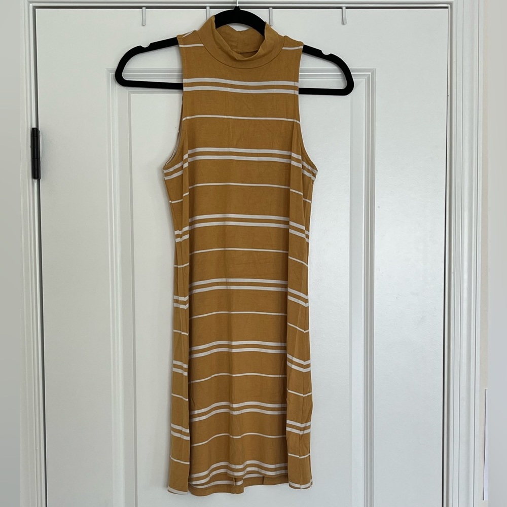 Aeropostale Seriously Soft Striped Sleeveless Turtleneck Dress
